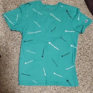 Champion Mens Green Logo Tee